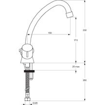 Mélangeur de lavabo ULYSSE monotrou avec bec tube orientable et tirette, têtes 15 x 21 à clapet guidé, chromé réf. D1603AA