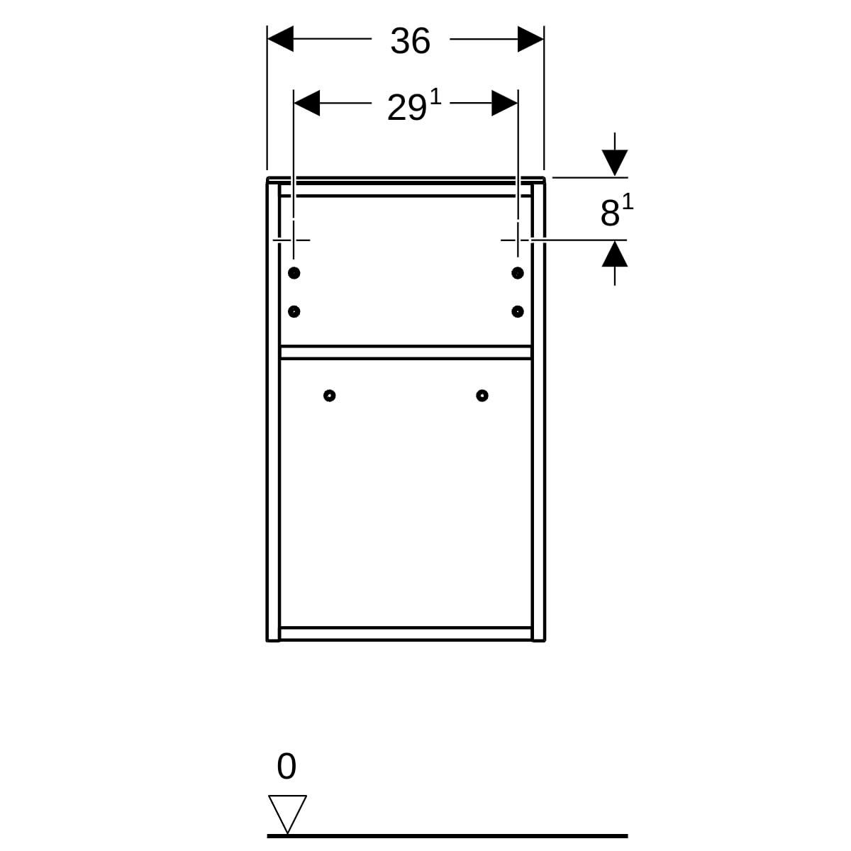 Meuble latéral bas Geberit Smyle Square, sans porte: Largeur 36cm, Hauteur 60cm, Profondeur 29.9cm, Sable gris / Laqué ultra-brillant