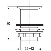 Bonde à grille grand modèle hauteur 80mm, sans trop-plein, chromé Réf D5852AA