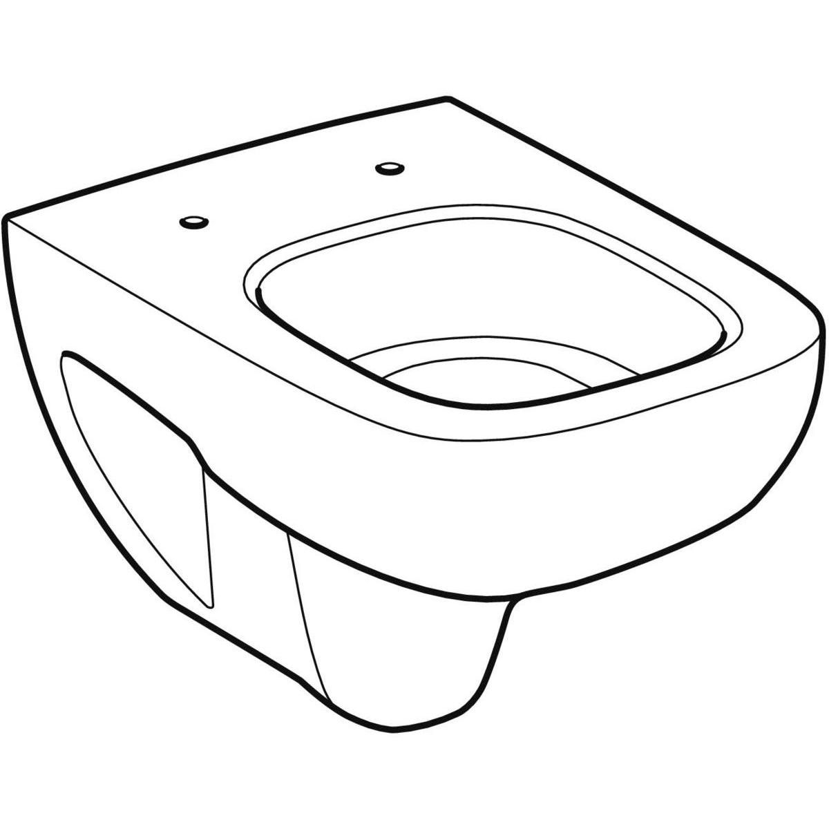 Wc suspendu à fond creux Renova Compact Square - compact - 48,5 cm - blanc Réf. 206145000