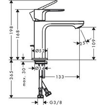 Mitigeur lavabo REBRIS S 110 CoolStart avec tirette et vidage Noir mat Réf. 72519670