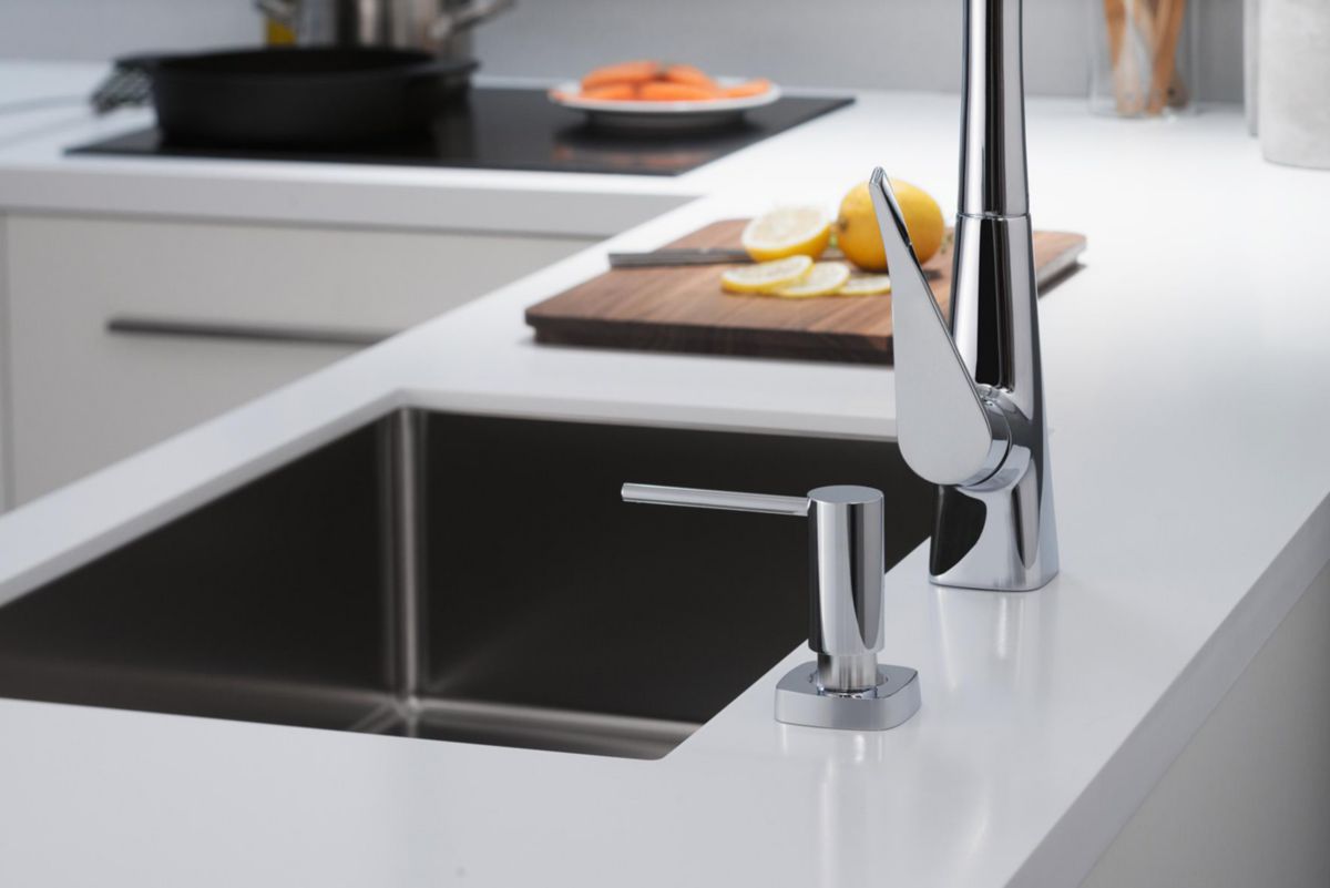 hansgrohe A71 Distributeur de liquide vaisselle, rosace SoftCube, Chromé