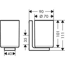 AXOR Universal Rectangular Porte-verre, Noir chromé poli