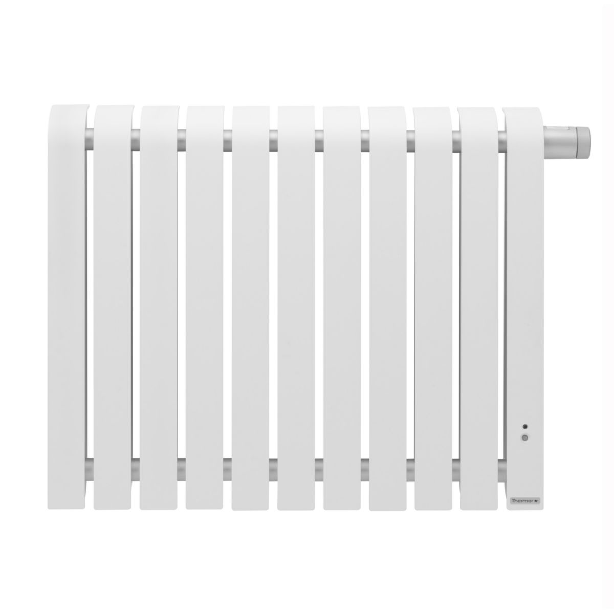 Radiateur électrique Connecté Mythik horizontal aluminium satiné 1500W Réf. 460151