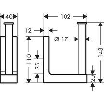 AXOR Universal Rectangular Réserve porte-papier WC, Aspect acier inoxydable