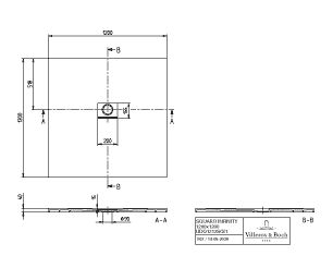 Receveur de douche Squaro Infinity carré, 1200 x 1200 x 40 mm, Stone White Réf :UDQ1212SQI1MV-RW