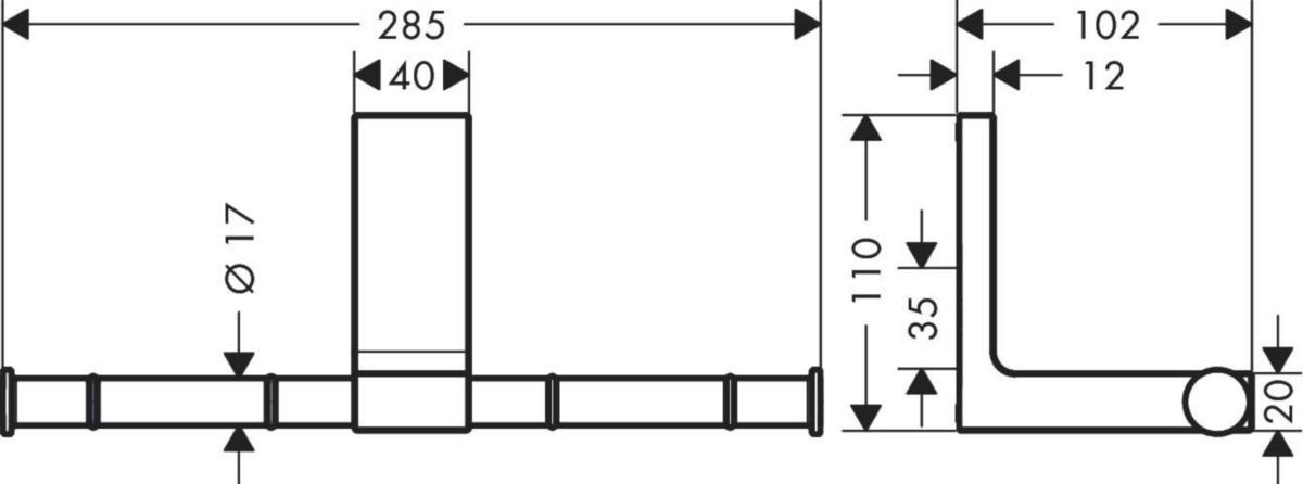 AXOR Universal Rectangular Porte-papier WC double, Chromé