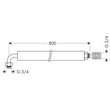 Gaine de raccordement 20 x 27 pour montage de l'Exafill, L 800 mm, raccord coudé réf. 58192000