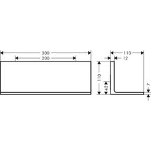 AXOR Universal Rectangular Tablette 300 mm, Nickel brossé