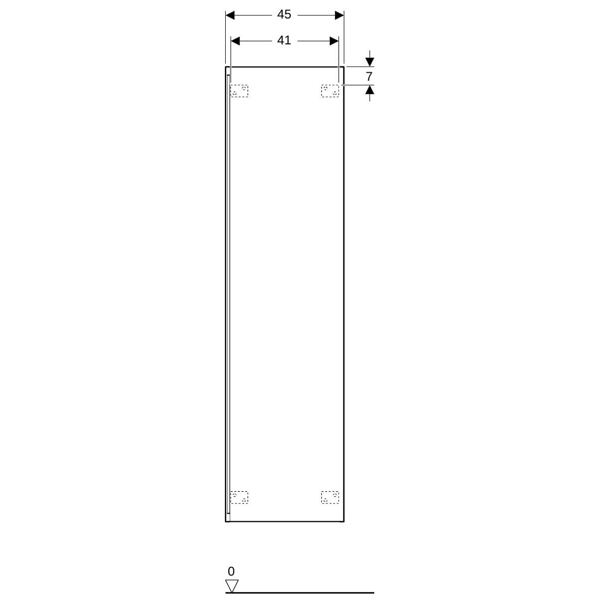 Colonne haute Acanto - 1 porte - 45 x 173 x 17,4 cm - corps : laqué mat / noir - porte : verre brillant / noir Réf. 500.637.16.1