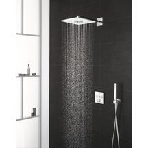 Set douche de tête et bras 430 mm, 2 jets Rainshower SmartActive 310 Cube Blanc 26479LS0