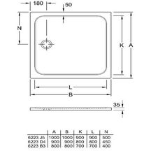 Receveur Lifetime Plus carré 1000 x 1000 Réf. 6223J501