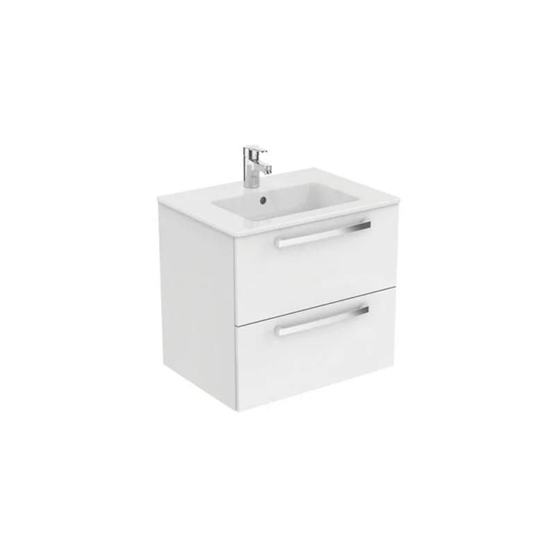 Ensemble meuble Ulysse 70 cm 2 tiroirs blanc brillant réf. E0542WG