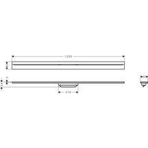 AXOR Drain Set de finition 1200 pour caniveau de douche pour montage le long du mur, Aspect doré brossé