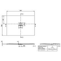 Receveur de douche Squaro Infinity rectangulaire, 1400 x 1000 x 40 mm, Anthracite, Quaryl Réf :UDQ1410SQI2IV-1S