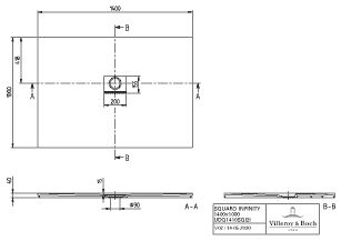 Receveur de douche Squaro Infinity rectangulaire, 1400 x 1000 x 40 mm, Anthracite, Quaryl Réf :UDQ1410SQI2IV-1S