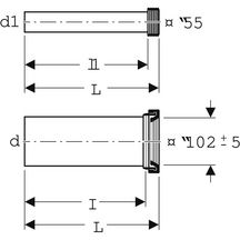 Manchette de raccordement pour WC longueur 40 cm sortie diamètre 90 (le jeu) Réf 152.403.16.1