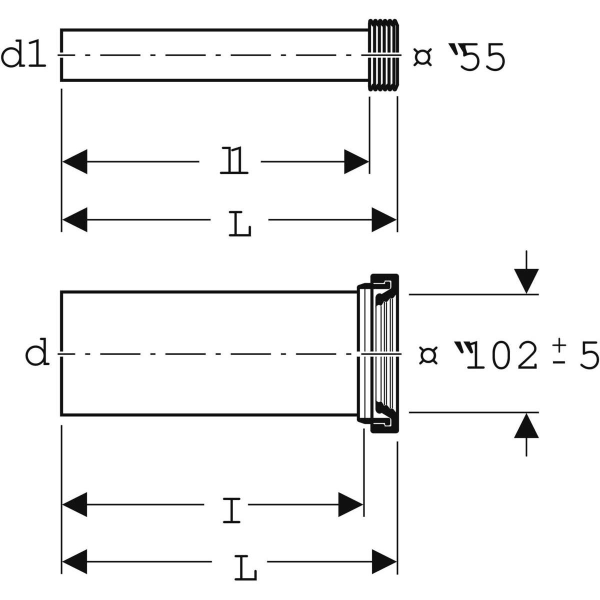 Manchette de raccordement pour WC longueur 40 cm sortie diamètre 90 (le jeu) Réf 152.403.16.1