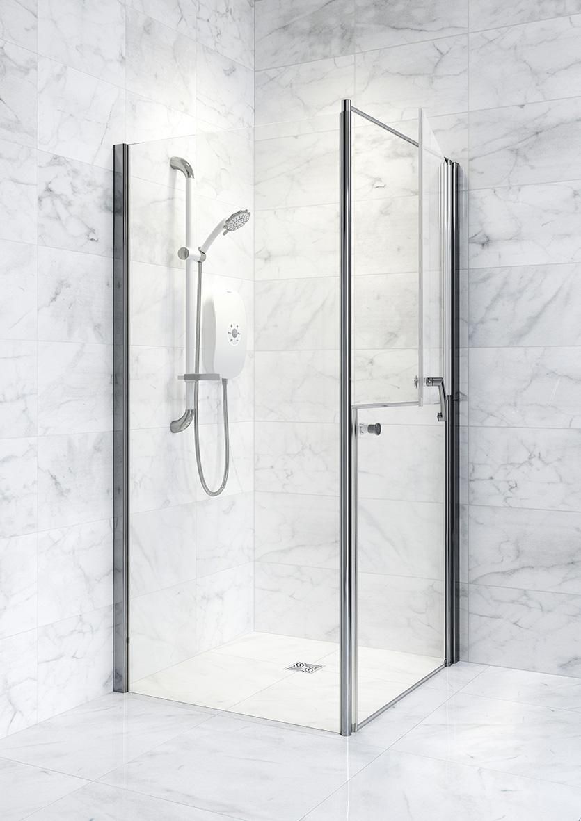 Paroi de douche Larenco porte Duo en niche 800mm H1900mm Réf. 26784