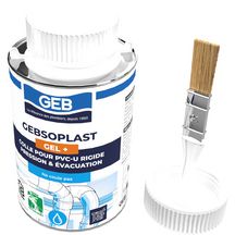 GEBSOPLAST GEL PLUS colle pour raccord en PVC rigide boîte de 250ml avec pinceau réf 504748