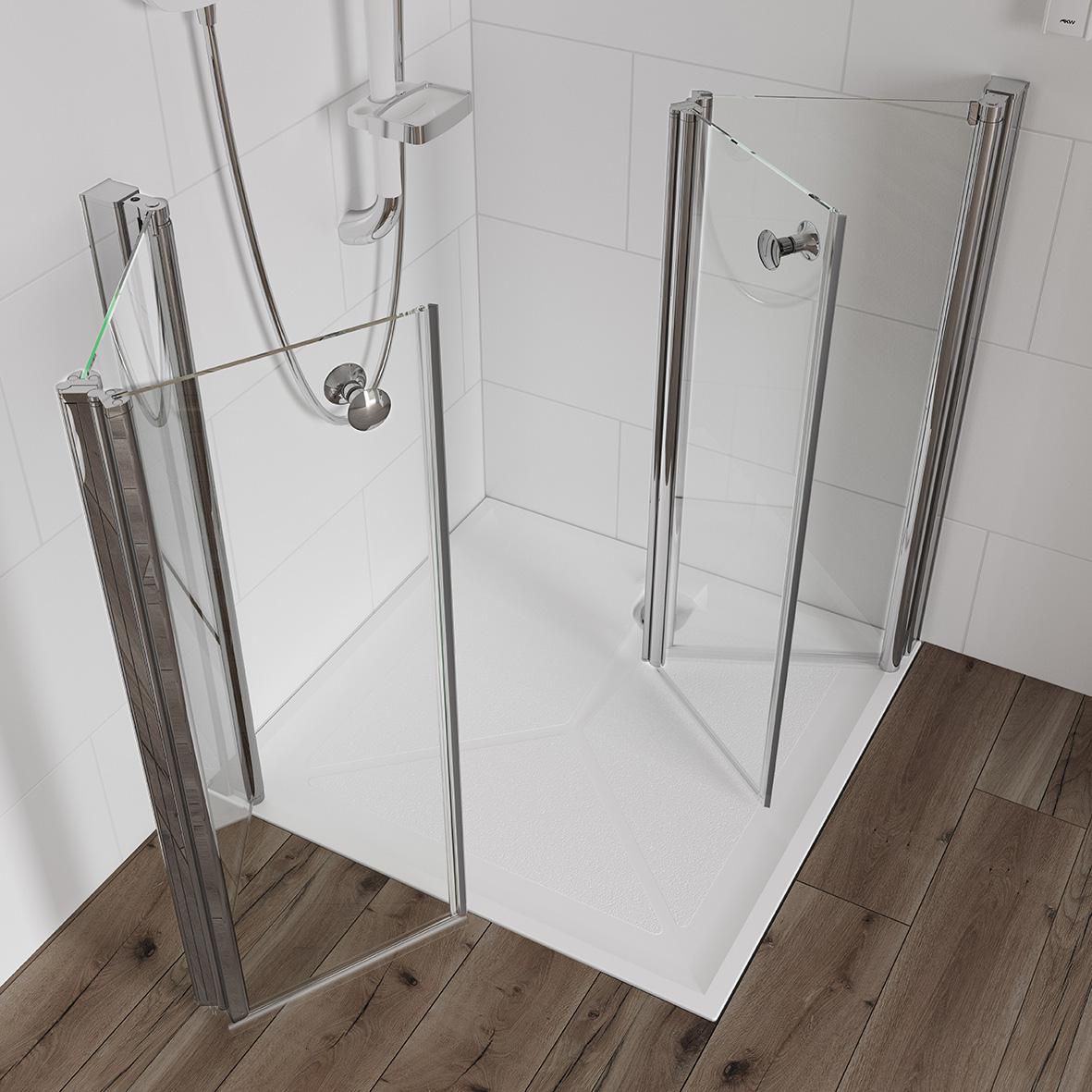 Paroi de douche Larenco porte Duo Care en niche 900mm H900mm Réf. 26791