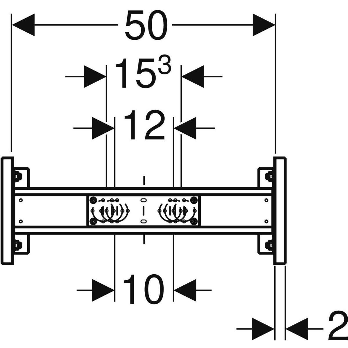 Traverse Geberit Duofix pour robinetterie murale apparente, position de robinetterie variable Réf. 111.787.00.1