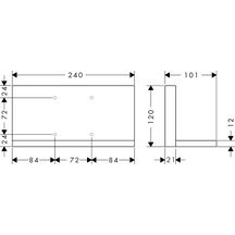 AXOR ShowerSolutions Tablette 240 / 120, Noir chromé brossé