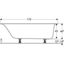 Baignoire rectangulaire Soana - bandeau fin - avec pieds - 170 x 75 cm - blanc Réf. 554.014.01.1