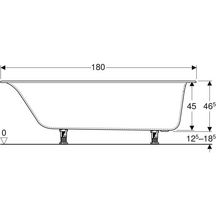 Baignoire rectangulaire Soana - bandeau fin - avec pieds - 180 x 80 cm - blanc Réf. 554.015.01.1