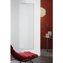 Radiateur eau chaude Acova Altaï vertical, puissance 1432W (dT50), hauteur 2100 mm, largeur 616 mm, 14 éléments, raccordement excentré par le bas, Aller/Retour réversible, appareil réversible Haut/Bas, Blanc RAL 9016 Réf. HY-210-061