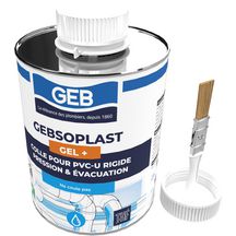 GEBSOPLAST GEL PLUS colle pour raccord en PVC rigide boîte de 1 litre avec pinceau réf 504746