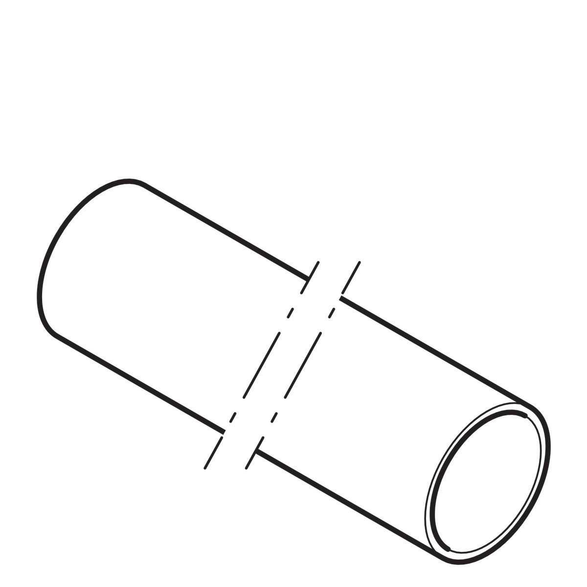 Tube polyéthylène D45 longueur 1 mètre Réf 152.170.16.1