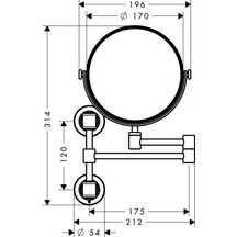 AXOR Montreux Miroir grossissant concave, Laiton brossé