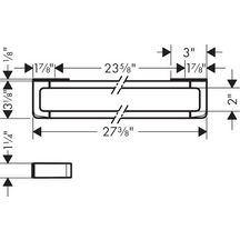 AXOR Universal Softsquare Rail / Barre porte-serviettes 600 mm, Aspect doré poli