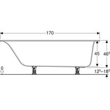 Baignoire rectangulaire Soana - bandeau fin - avec pieds - 170 x 70 cm - blanc Réf. 554.002.01.1