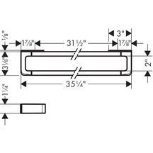 AXOR Universal Softsquare Rail / Barre porte-serviettes 800 mm, Nickel brossé