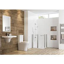 Paroi de douche Larenco porte pivotante pliante en niche 800 mm H 1900 mm Réf. 26787