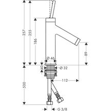 Mitigeur de lavabo Axor STARCK Puro sans garniture de vidage, chromé réf. 10117000