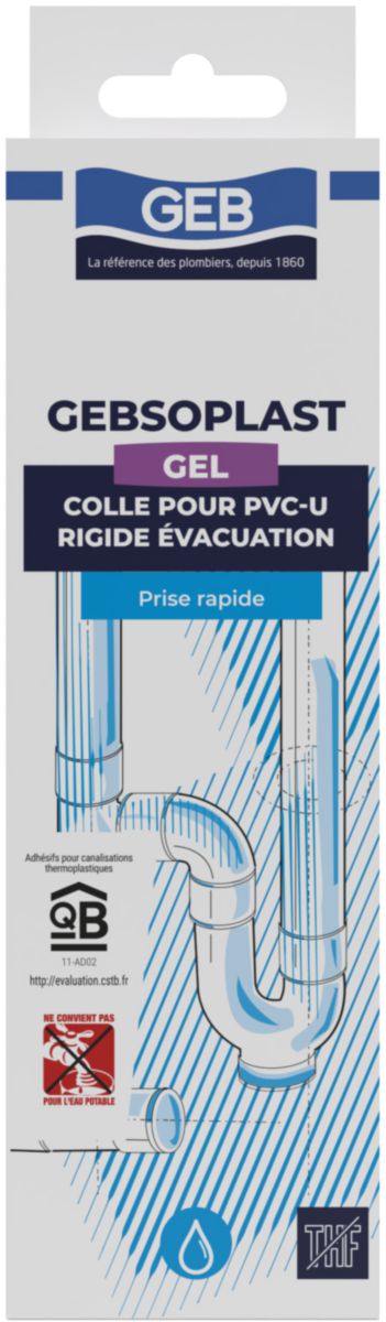 GEBSOPLAST GEL colle pour raccords en PVC rigide étui-tube de 125ml réf 504520