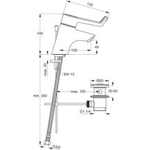 Mitigeur lavabo OKYRIS 2, sans tirette ni vidage chromé réf. D2401AA