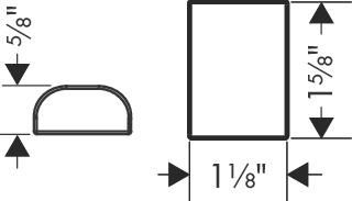 AXOR Universal Softsquare Cache pour rail, Aspect doré poli