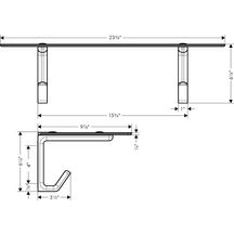 AXOR Universal Softsquare Tablette porte-serviettes, Nickel brossé