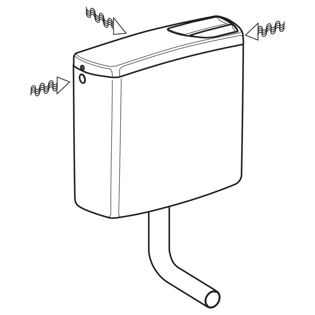 Réservoir chasse indépendant blanc double touche ASA basse position alimentation latérale interchangeable, avec couvercle vissé Réf. 140.314.11.1