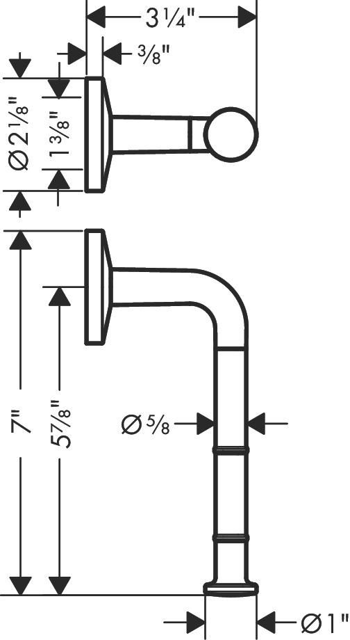 AXOR Universal Circular Porte-papier WC, Noir chromé poli