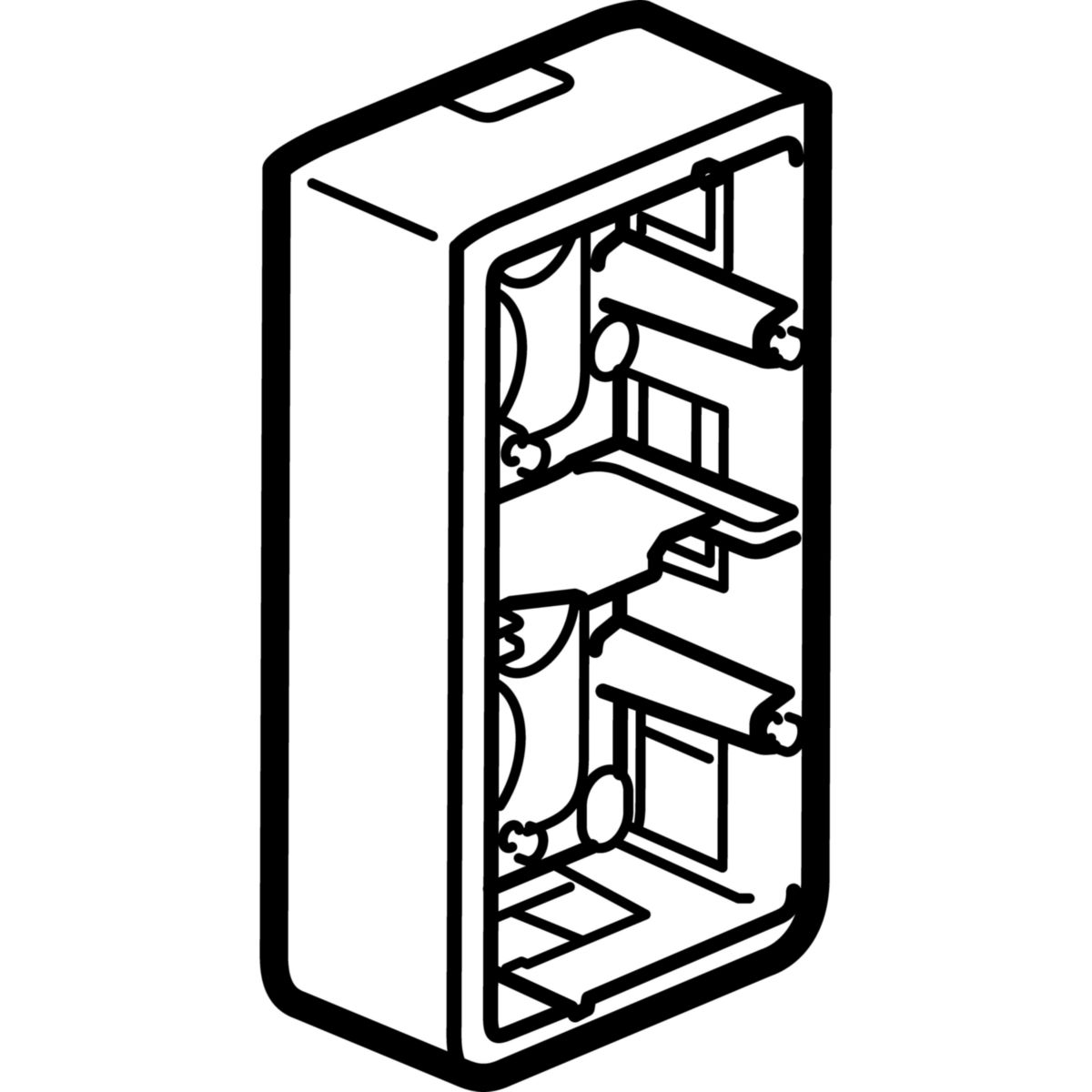 Cadre saillie Mosaïc pour support réf. 802 52 - profondeur 40 mm ou 2x2 modules verticaux Réf. 080282