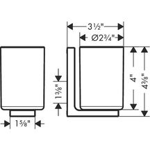 AXOR Universal Rectangular Porte-verre, Noir chromé poli