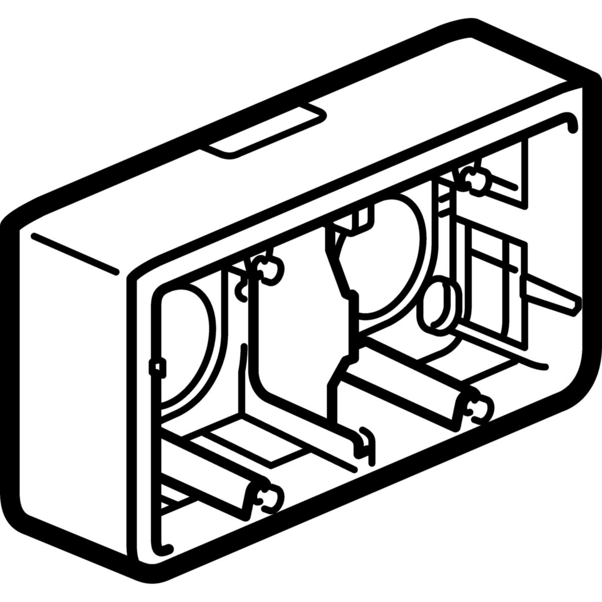 Cadre saillie Mosaïc pour support réf. 802 52 prof 40 mm 4/5 ou 2x2 modules horizontaux Ref.080285