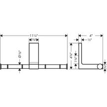 AXOR Universal Rectangular Porte-papier WC double, Chromé