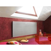 Radiateur eau chaude Acova Altaï horizontal double, puissance 744W (dT50), hauteur 704 mm, largeur 600 mm, 16 éléments, raccordement latéral de même côté, appareil réversible gauche/droite, Blanc RAL 9016 Réf. VYD-070-060