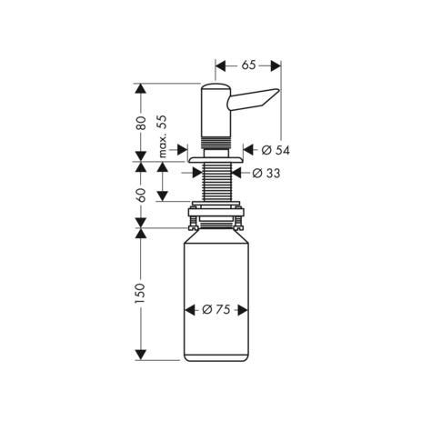 hansgrohe Distributeur de liquide-vaisselle, Aspect doré poli